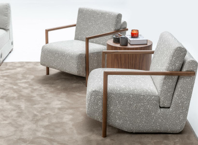 Armchair living room furniture design modern upholstery 1 seat relax gray club
